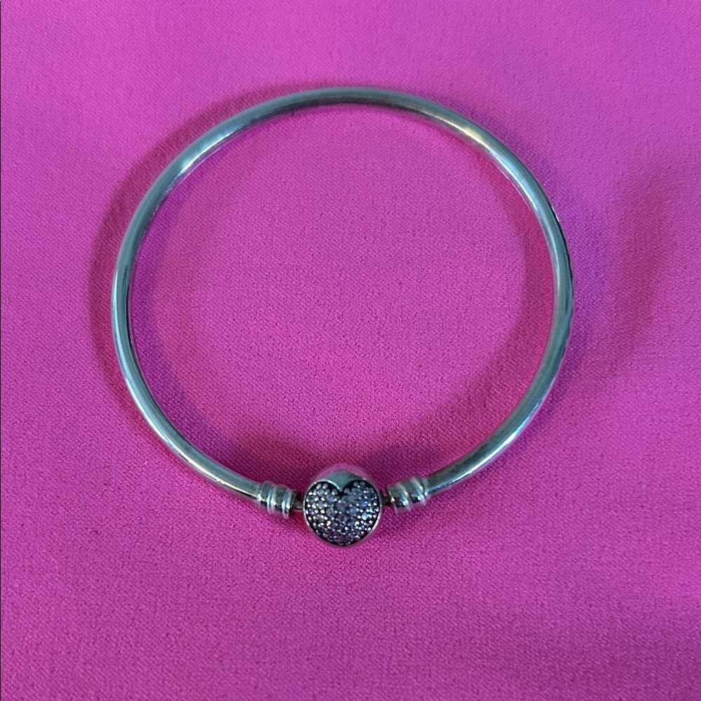 Pandora Silver Bracelet with Sparkling Heart